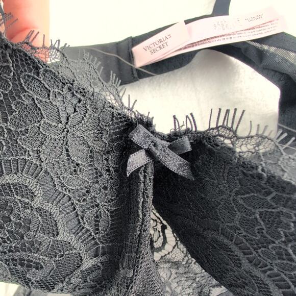 Victoria's Secret One Piece Teddy Black Lace Lingerie Wired Padded Women's XL - Picture 2 of 9